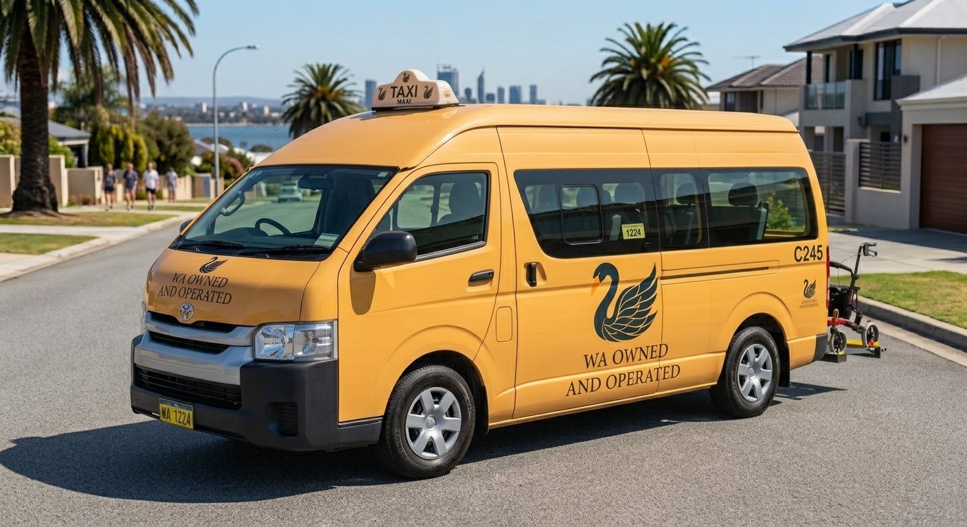 Swan River Cabs maxi taxi van, WA owned and operated, Perth
