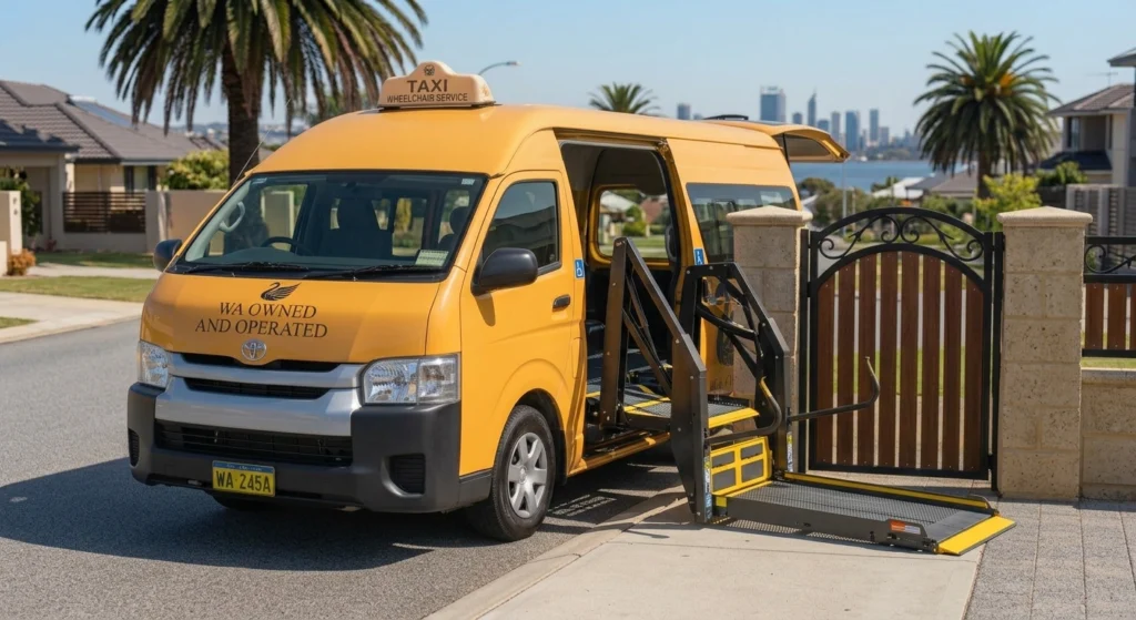 Swan River Cabs wheelchair accessible taxi with ramp, Perth